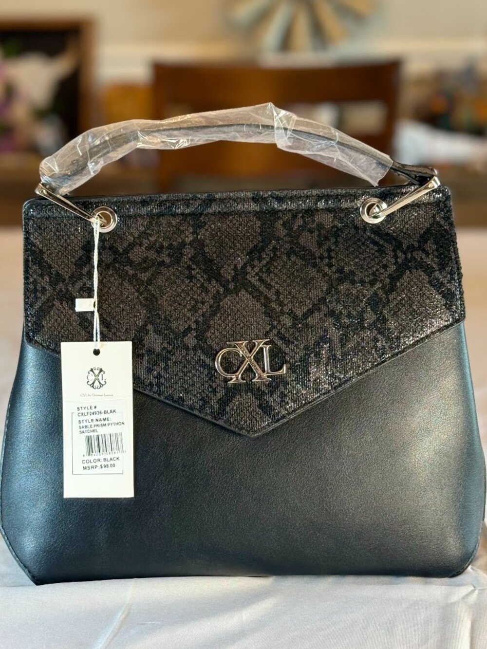 Christian Lacroix Sable Prism Python satchel Bag Brand New With Tags!